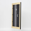 Efecto marco de madera maciza perfil 30 negro 30,5x91,5 cm cristal de museo