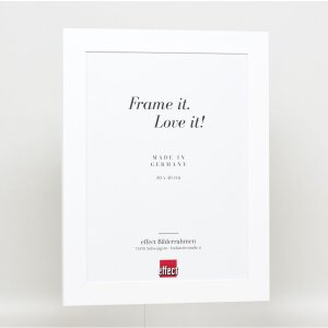 Efecto marco de madera maciza perfil 30 blanco 30,5x91,5 cm cristal de museo