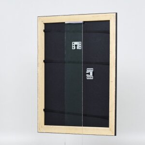Efecto marco de madera perfil 94 negro 30,5x91,5 cm cristal de museo