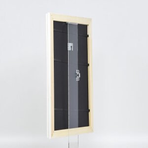 Marco barroco efecto madera perfil 37 blanco 30,5x91,5 cm cristal museo