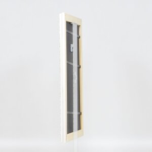 Marco barroco efecto madera perfil 37 blanco 30,5x91,5 cm cristal museo
