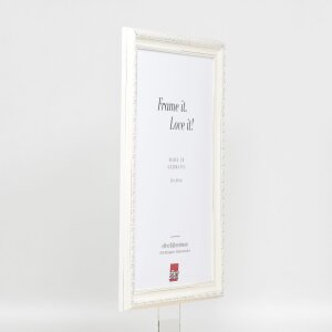 Marco barroco efecto madera perfil 37 blanco 30,5x91,5 cm cristal museo