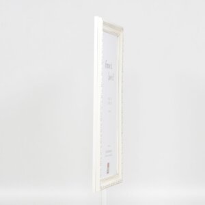 Marco barroco efecto madera perfil 37 blanco 30,5x91,5 cm cristal museo