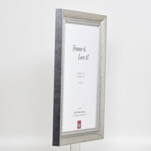 Efecto marco de madera maciza perfil 28 plata 35x100 cm cristal transparente