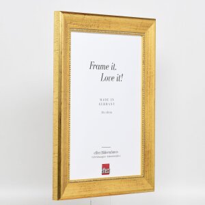 Efecto marco de madera perfil 95 oro 35x100 cm cristal antirreflejos