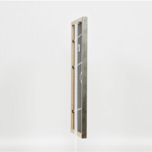 Efecto Marco de madera Perfil 2070 Museo de vidrio 35x100 cm plata