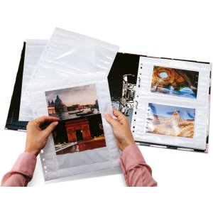 Fundas visibles Fotophan 10x15cm apaisadas blancas 250 fundas
