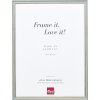 Efecto marco de madera maciza perfil 25 azul 35x50 cm cristal de museo