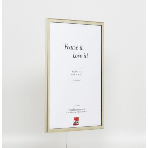 Efecto marco de madera maciza perfil 29 plata 35x50 cm cristal de museo