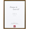Efecto marco de madera maciza perfil 22 marrón-oro 40x40 cm cristal antirreflejo