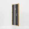 Efecto marco de madera maciza perfil 22 marrón-oro 40x40 cm cristal antirreflejo