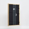 Efecto marco de madera maciza perfil 22 marrón-oro 40x40 cm cristal antirreflejo