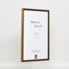 Efecto marco de madera maciza perfil 22 marrón-oro 40x40 cm cristal antirreflejo