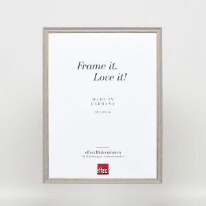 Efecto marco de madera maciza perfil 25 gris 40x40 cm cristal transparente