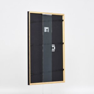 Efecto marco de madera perfil 23 nuez marrón 40x40 cm cristal de museo