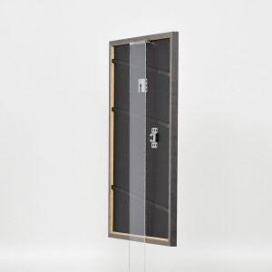 Efecto marco de madera maciza perfil 25 nuez marrón 40x40 cm cristal de museo