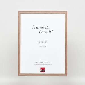 Efecto marco de madera maciza perfil 25 nuez marrón 40x40 cm cristal de museo