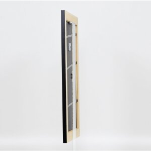 Efecto marco de madera maciza perfil 30 negro 40x40 cm cristal de museo