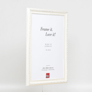 Efecto marco barroco de madera perfil 37 blanco 40x40 cm cristal de museo
