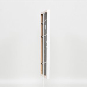 Efecto marco de madera perfil 2070 vidrio museo 40x40 cm blanco