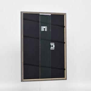 Efecto marco de madera maciza perfil 25 nuez marrón 40x50 cm cristal de museo