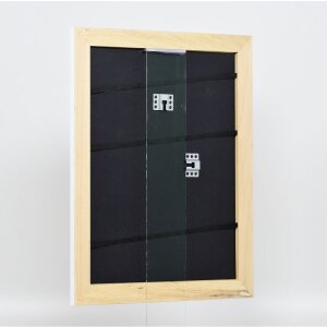 Efecto Marco de madera maciza Perfil 30 blanco 40x50 cm Vidrio de museo