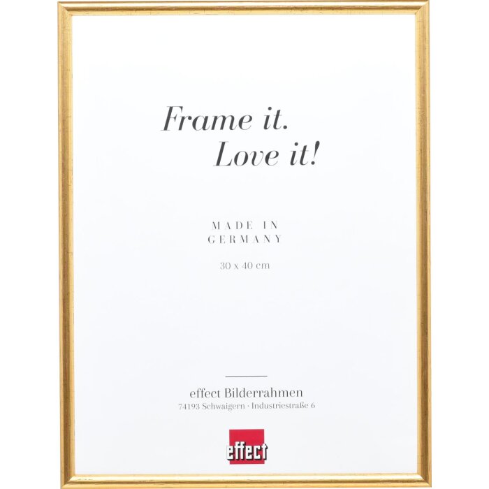 Efecto marco de madera maciza perfil 20 oro 40x60 cm cristal de museo