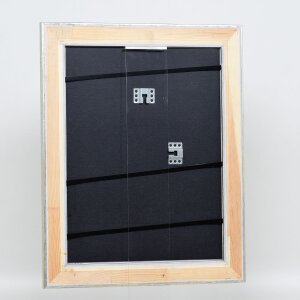 Efecto marco de madera perfil 95 plata 40x60 cm cristal antirreflejo