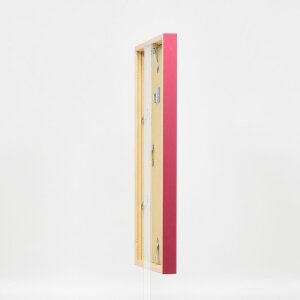 Efecto marco de madera perfil 35 rojo 40x60 cm cristal de museo