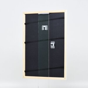 Efecto marco de madera perfil 32 blanco 40x60 cm cristal de museo