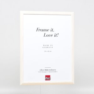 Efecto marco de madera perfil 32 blanco 40x60 cm cristal de museo
