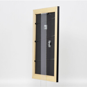 Efecto marco de madera maciza perfil 30 negro 40x60 cm cristal de museo