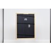 Efecto marco de madera perfil 38 marrón 42x59,4 cm cristal antirreflejo