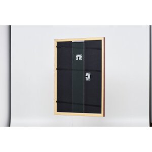 Efecto marco de madera perfil 38 marrón 42x59,4 cm cristal de museo