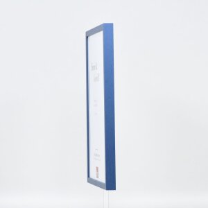 Efecto marco de madera perfil 35 azul 42x59,4 cm cristal de museo