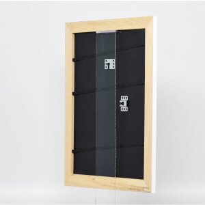 Efecto marco de madera maciza Perfil 30 blanco 42x59,4 cm cristal de museo