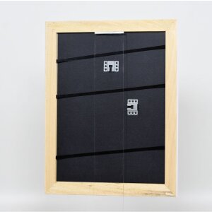 Efecto marco de madera maciza Perfil 30 blanco 42x59,4 cm cristal de museo