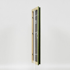 Efecto marco de madera perfil 21 verde 45x60 cm cristal normal