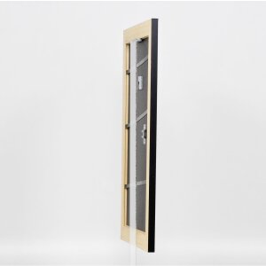 Efecto marco de madera maciza perfil 30 negro 45x60 cm cristal acrílico