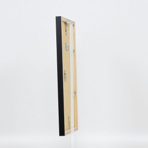 Efecto marco de madera perfil 33 negro 45x60 cm cristal de museo