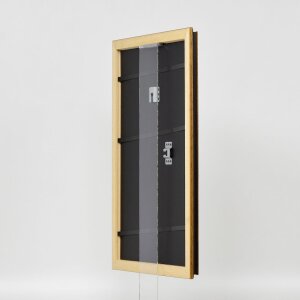 Efecto marco de madera perfil 21 nuez marrón 45x80 cm cristal acrílico