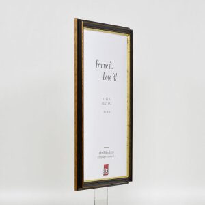 Efecto marco de madera perfil 21 nuez marrón 45x80 cm cristal acrílico