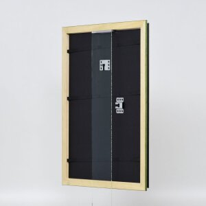 Efecto marco de madera perfil 21 verde 45x80 cm cristal de museo