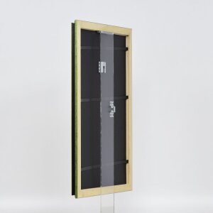 Efecto marco de madera perfil 21 verde 45x80 cm cristal de museo