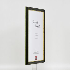 Efecto marco de madera perfil 21 verde 45x80 cm cristal de museo