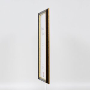 Efecto marco de madera perfil 21 nuez marrón 45x80 cm cristal de museo
