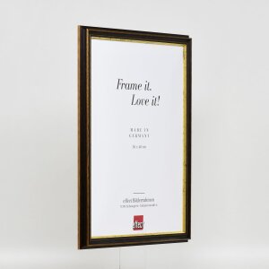 Efecto marco de madera perfil 21 nuez marrón 45x80 cm cristal de museo