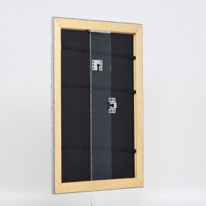 Efecto marco de madera perfil 94 plata 45x80 cm cristal de museo
