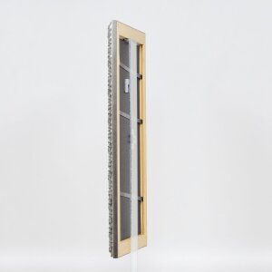 Efecto marco de madera perfil 94 plata 45x80 cm cristal de museo
