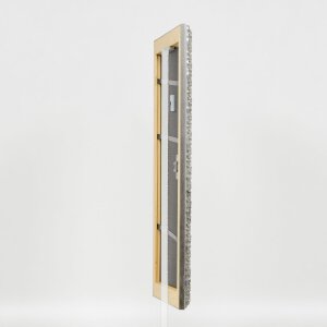 Efecto marco de madera perfil 94 plata 45x80 cm cristal de museo